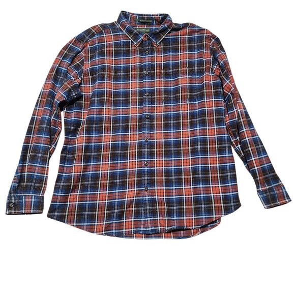 Eddie Bauer Relaxed Fit Plaid Button-Up Shirt TXL Long Sleeve Cotton Blue & Red/ - Picture 6 of 6